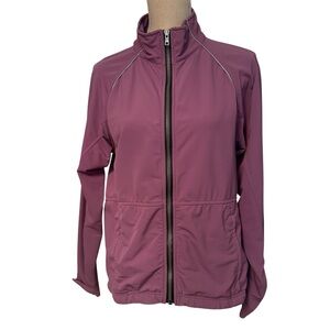 IBEX JACKET COAT ZIP FRONT PURPLE LONG SLEEVE POCKETS CLIMAWOOL LITE SIZE S